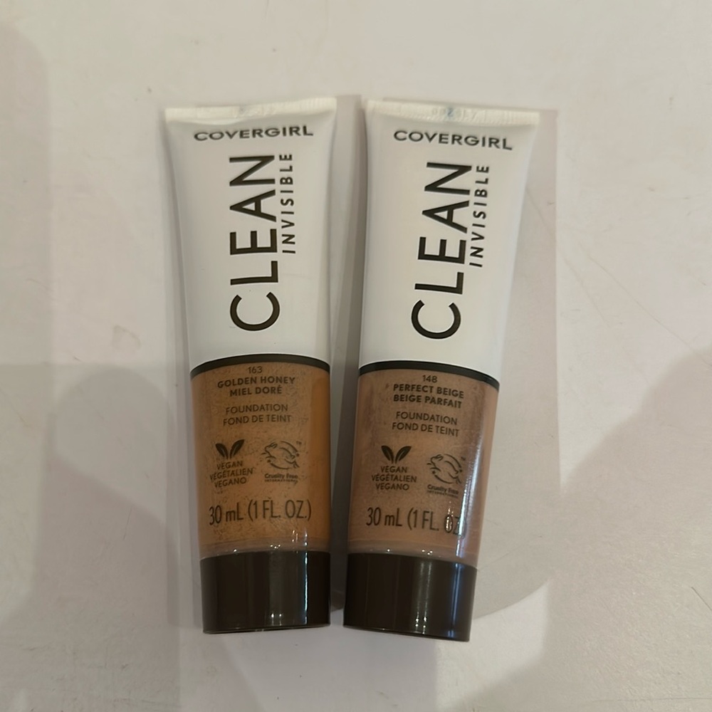 Covergirl clean invisible tinted foundation 148 perfect beige 163 golden honey *